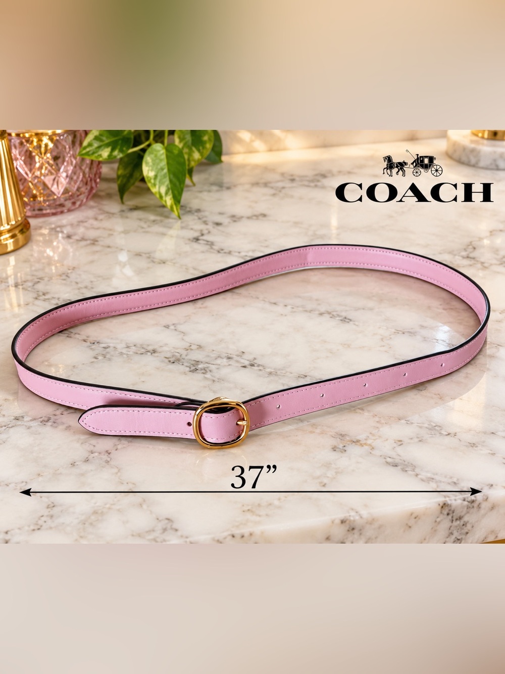 Coach Erin cross body powder pink release replacement strap leather 37” gold